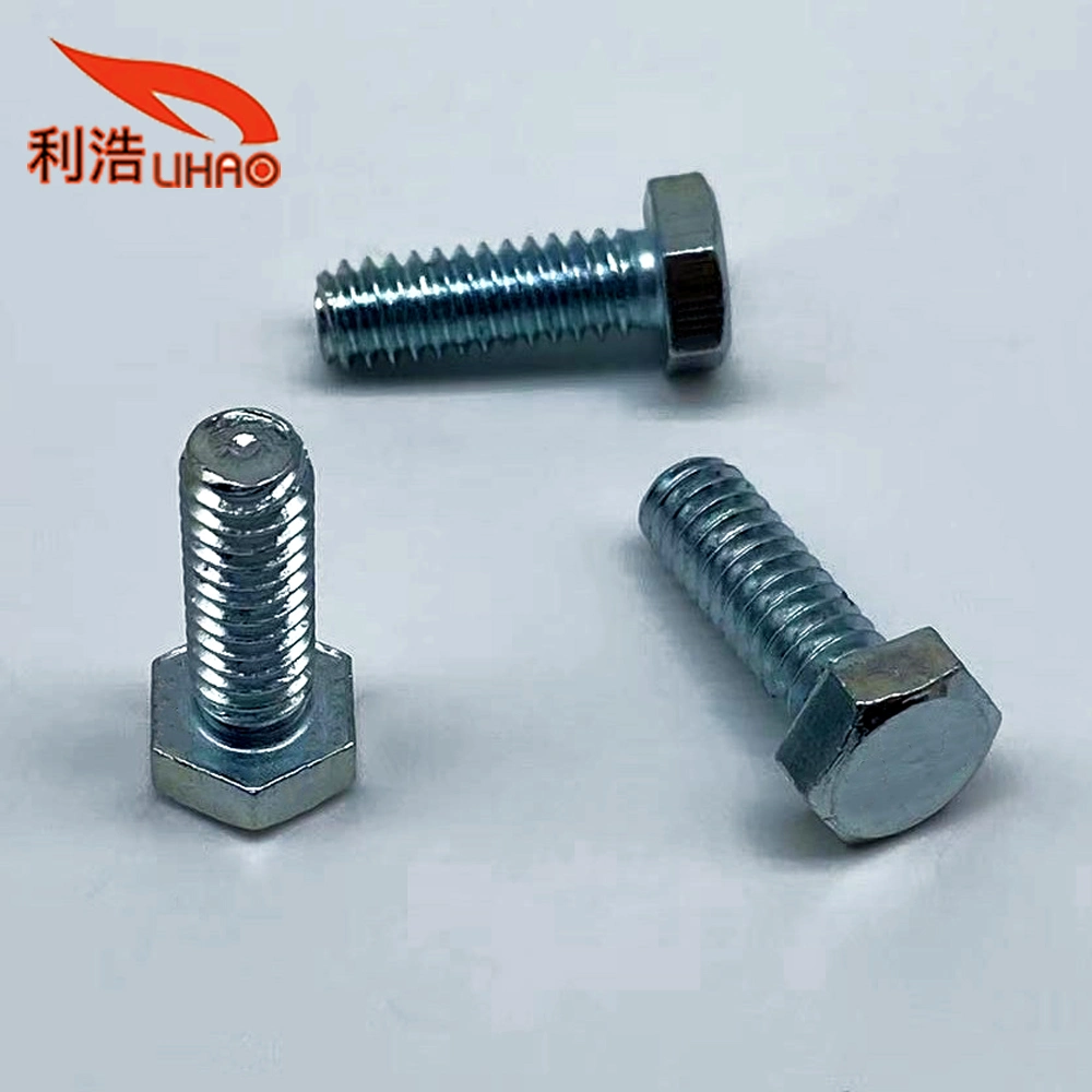 1/4-20*19.05 Blue Zinc-Plated Carbon Steel Flat Hexagon Head Bolts