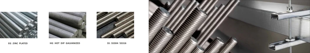 3/8" Zinc Plated, HDG, SS304 Fully Threaded Rods, Threaded Bar, and Studs Unc