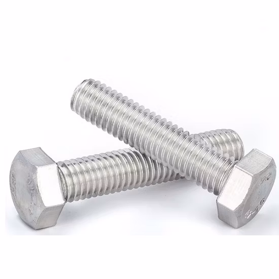 DIN933 931 Acero inoxidable 304 316 A2-70 A4-80 Perno de cabeza hexagonal